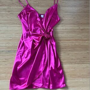 Pink Wrap Mini Dress